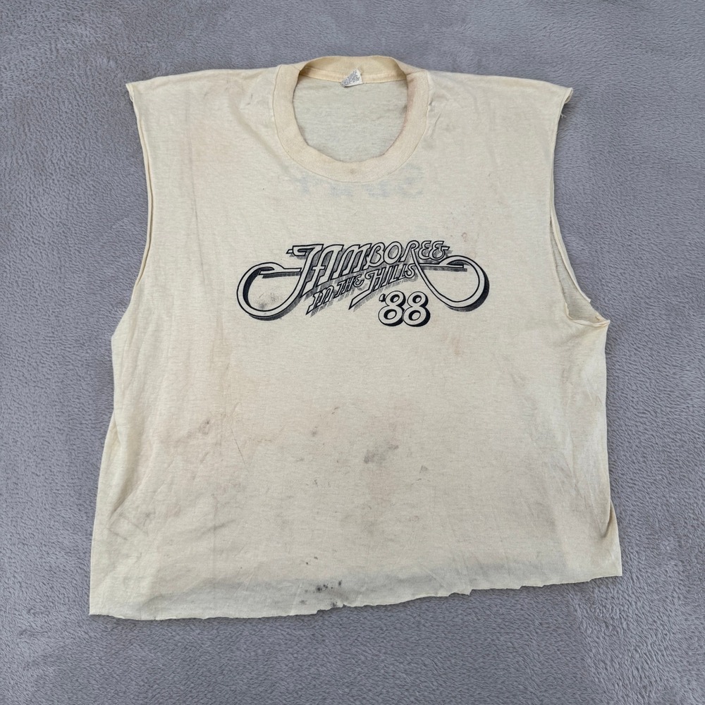 Vintage Screen Stars Mens Jamboree In The Hills 88 XL Yellow Preowned Stains